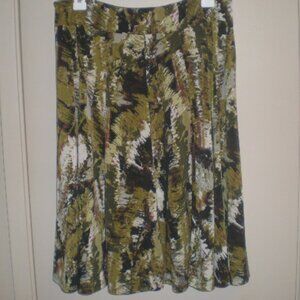 Women's Lilly A-Line Abstract Camo Print Pull on Skirt Size Medium